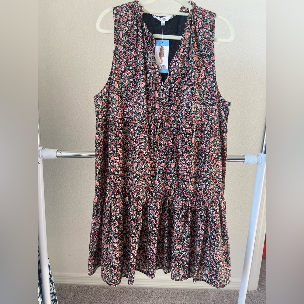 BB Dakota Black Floral Dress
